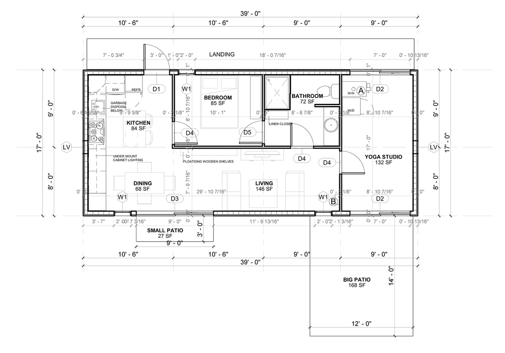 Blueprint and site plan for an ADU design in Phoenix