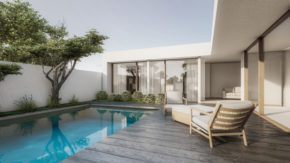 Pool house addition connected to a Phoenix backyard patio