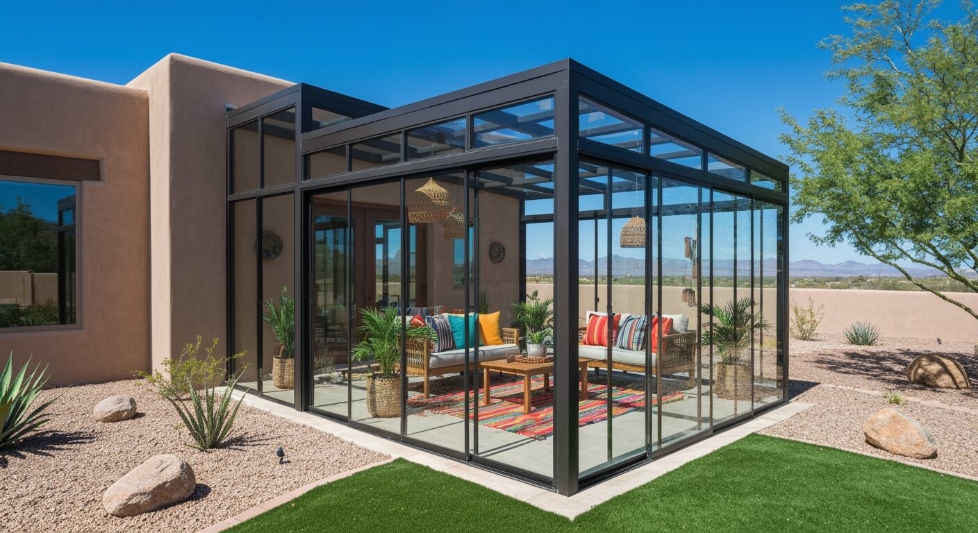 Private entrance to a detached casita on a Phoenix property